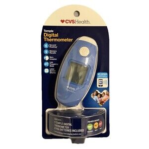 CVS Health Temple Digital Thermometer Instant Reading Fever Alert Medical